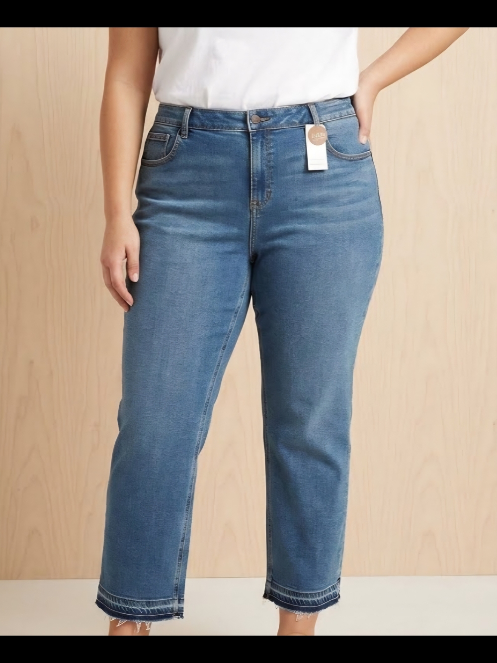 NWT Lane Bryant Mid Wash High Rise Straight Ankle Length Jeans Magic Waistband
